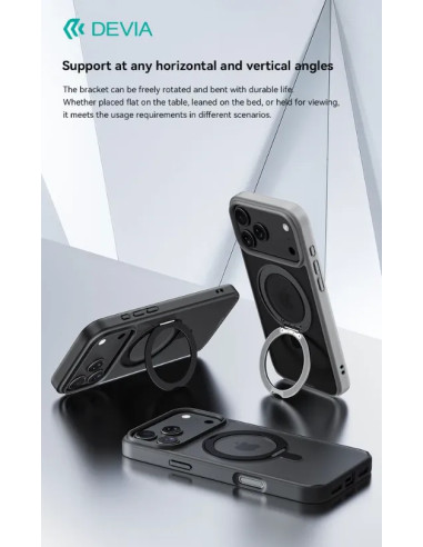 DEVIA CARCASA MAGNETIC SOPORTE GIRATORIO IPHONE 17 PRO NEGRO