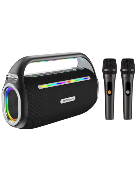HIFUTURE KARAOKE/ALTAVOZ MUSICBOX 100 70W / 2 MICROFONOS NEGRO