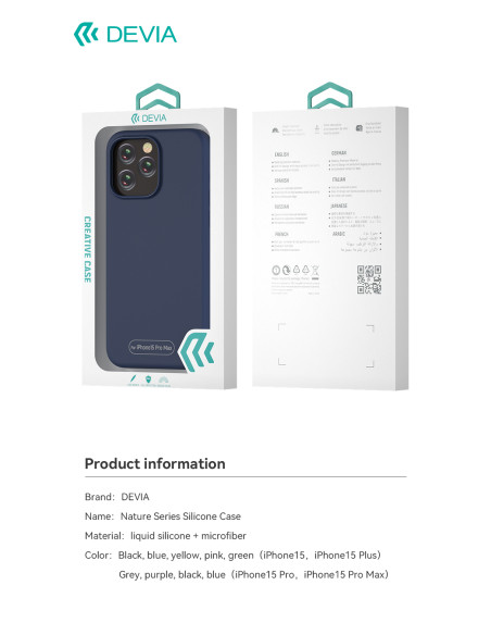 DEVIA CARCASA NATURE IPHONE 13 PRO AZUL