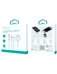 DEVIA CARGADOR 3 EN 1 USB-C/LIGHTNING/APPLE WATCH BLANCO 2