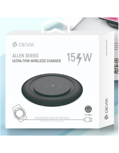 DEVIA CARGADOR ALLEN INALAMBRICO 15W QI BLANCO