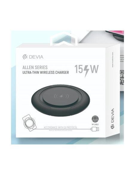 DEVIA CARGADOR ALLEN INALAMBRICO 15W QI BLANCO