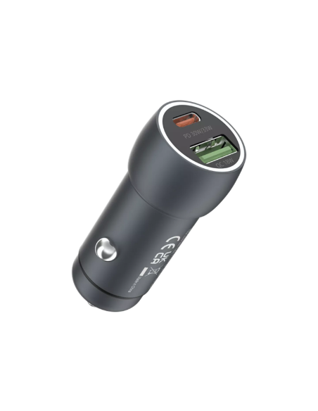 DEVIA CARGADOR COCHE EXTREME 48W (PD30W + QC 3.0 18W) NEGRO