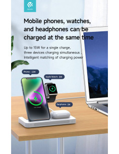 DEVIA CARGADOR INDUCCION APPLE WATCH/MOVIL/AIRPODS 3 EN 1 2