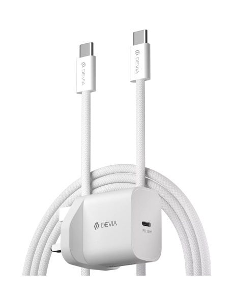 DEVIA CARGADOR PD 30W GAN CON CABLE C-C (UK)