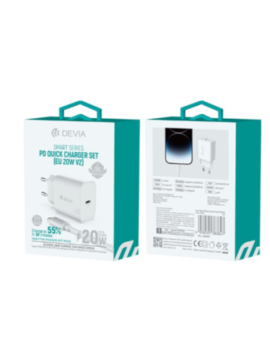DEVIA CARGADOR TIPO C 20w + CABLE C-IOS