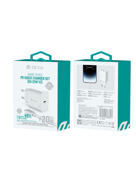 DEVIA CARGADOR TIPO C 20w + CABLE C-IOS