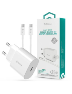 DEVIA CARGADOR Tipo C 25w + CABLE C-C 2