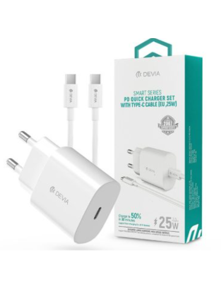 DEVIA CARGADOR Tipo C 25w + CABLE C-C