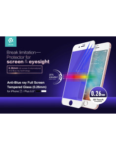DEVIA CRISTAL TEMPLADO ANTIBLUE IPHONE 8+/7+ BLANCO 2