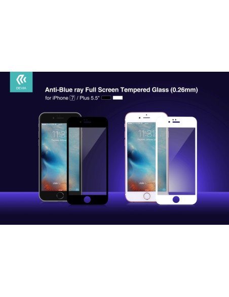 DEVIA CRISTAL TEMPLADO ANTIBLUE IPHONE 8+/7+ BLANCO