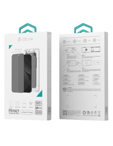 DEVIA CRISTAL TEMPLADO PRIVACIDAD CON APLICADOR IPHONE 17