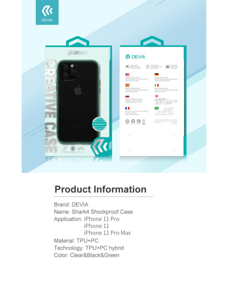 DEVIA Carcasa SHARK4 IPhone 11 PRO MAX TRANSPARENTE