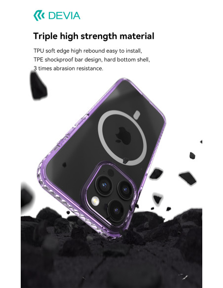 DEVIA Carcasa shockproof GUARDIAN MAGSAFE IPhone 15 PLUS LILA