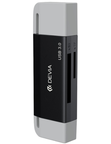 DEVIA LECTOR DE TARJETA USB/USB-C 3.0 NEGRO