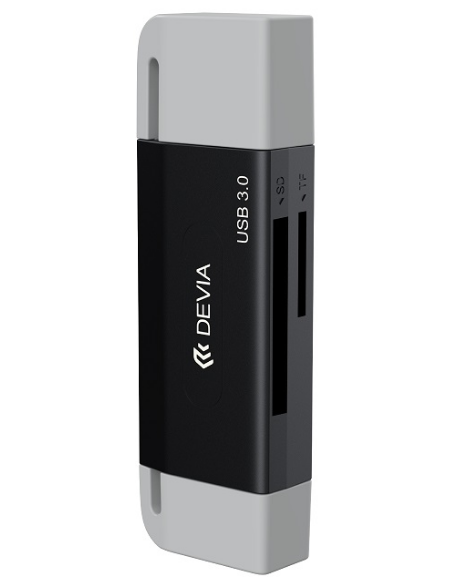 DEVIA LECTOR DE TARJETA USB/USB-C 3.0 NEGRO