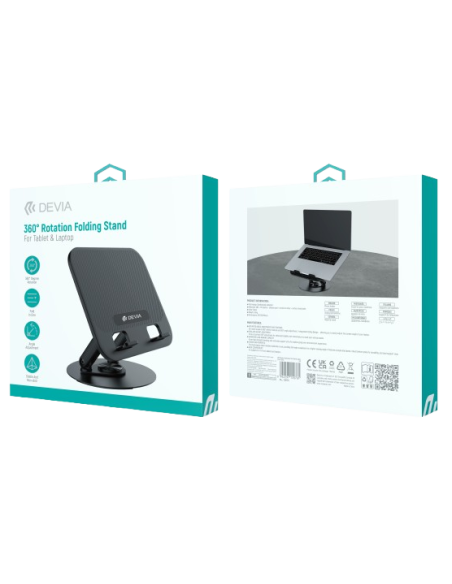 DEVIA SOPORTE 360 SOBREMESA PORTATIL/TABLET/MOVIL NEGRO