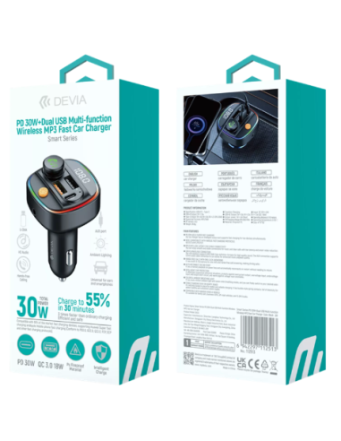 DEVIA TRANSMISOR fm COCHE 30W NEGRO