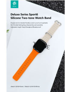 DEVIA CORREA SILICONE TWO-TONE SPORT6 Apple WATCH 42/44/45/49mm NEGRO/AMARILLO 2