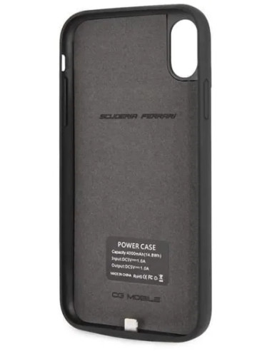 FERRARI FUNDA CON BATERIA 4000 mAh IPHONE XR NEGRO
