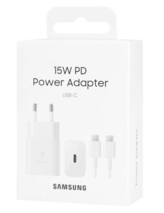 SAMSUNG CARGADOR 15W PD TIPO C + CABLE C-C BLANCO 2