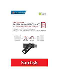 SANDISK PENDRIVE DUAL USB - TYPE C 64GB 2