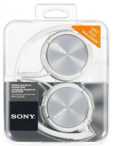 SONY AURICULAR MDRZX310APW TIPO DIADEMA CON CABLE MICRO BLANCO