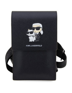 KARL LAGERFELD BANDOLERA SAFFIANO K&C NFT NEGRO