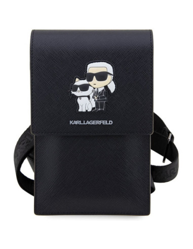 KARL LAGERFELD BANDOLERA SAFFIANO K&C NFT NEGRO