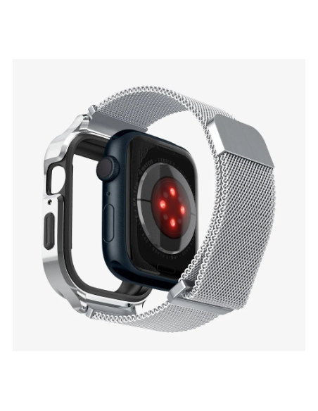 SPIGEN CARCASA/CORREA  APPLE WATCH METAL FIT PRO 9/8/7 42/44/45/49mm PLATA