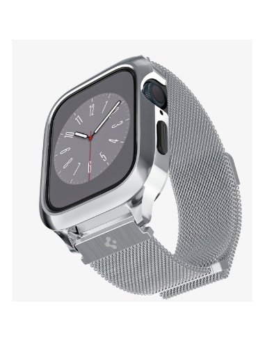 SPIGEN CARCASA/CORREA  APPLE WATCH METAL FIT PRO 9/8/7 42/44/45/49mm PLATA