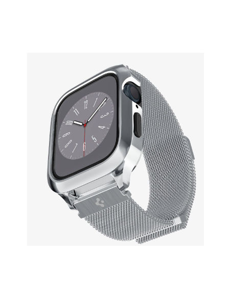 SPIGEN CARCASA/CORREA  APPLE WATCH METAL FIT PRO 9/8/7 42/44/45/49mm PLATA