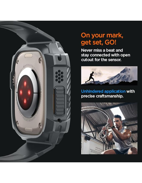 SPIGEN CARCASA/CORREA RUGGED ARMOR APPLE WATCH  ULTRA/ULTRA 2 49mm GRIS OSCURO