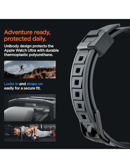 SPIGEN CARCASA/CORREA RUGGED ARMOR APPLE WATCH  ULTRA/ULTRA 2 49mm GRIS OSCURO