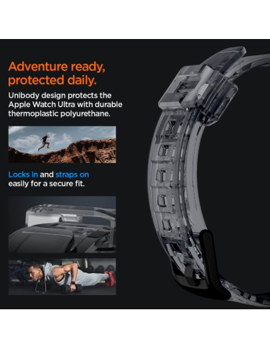 SPIGEN CARCASA/CORREA RUGGED ARMOR PRO APPLE WATCH  ULTRA/ULTRA 2 49mm GRIS ESPACIAL