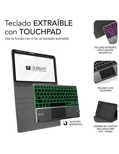 SUBBLIM FUNDA TECLADO RETROILUMINADO IPAD 10.9 (10 GEN)