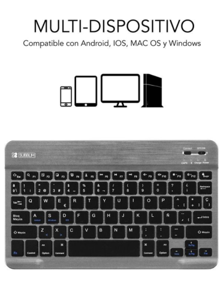 SUBBLIM TECLADO INALAMBRICO GRIS