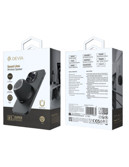 DEVIA  ALTAVOZ BLUETOOTH MAGNETICO SOUND LITE 4 NEGRO