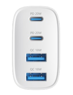 DEVIA CARGADOR PRO1 QC 40W 2 USBa / 2 USBc 2