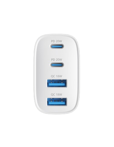 DEVIA CARGADOR PRO1 QC 40W 2 USBa / 2 USBc