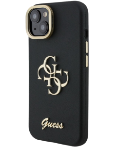 GUESS CARCASA GRAINED 4G SOPORTE CAMARA IPHONE 13 NEGRO 2