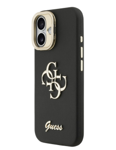 GUESS CARCASA GRAINED 4G SOPORTE CAMARA IPHONE 16 NEGRO 2