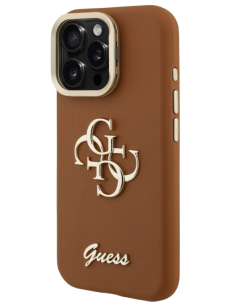 GUESS CARCASA GRAINED 4G SOPORTE CAMARA IPHONE 16 PRO MAX MARRON 2