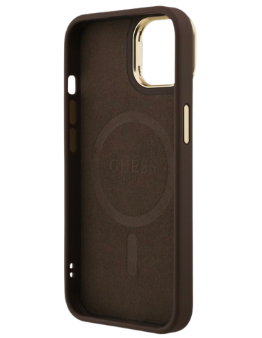 GUESS CARCASA MAGSAFE 4G TRIANGLE SOPORTE CAMARA IPHONE 13 MARRON