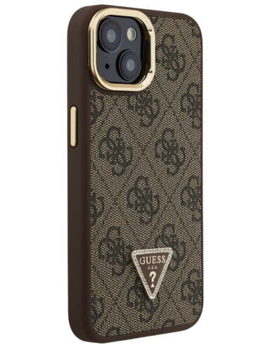 GUESS CARCASA MAGSAFE 4G TRIANGLE SOPORTE CAMARA IPHONE 13 MARRON