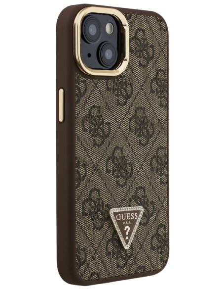 GUESS CARCASA MAGSAFE 4G TRIANGLE SOPORTE CAMARA IPHONE 13 MARRON