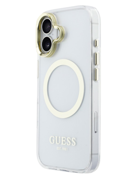 GUESS CARCASA MAGSAFE SOPORTE CAMARA IPHONE 17 DORADO