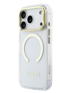GUESS CARCASA MAGSAFE SOPORTE CAMARA IPHONE 17 PRO DORADO 2