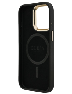 GUESS CARCASA MAGSAFE TRIANGLE 4G SOPORTE CAMARA IPHONE 15 PRO NEGRO 2