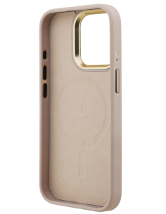 GUESS CARCASA MAGSAFE TRIANGLE 4G SOPORTE CAMARA IPHONE 15 PRO ROSA 2